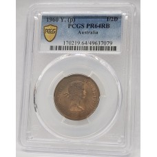 AUSTRALIA 1960Y. HALF 1/2 PENNY . PROOF . PCGS PR64